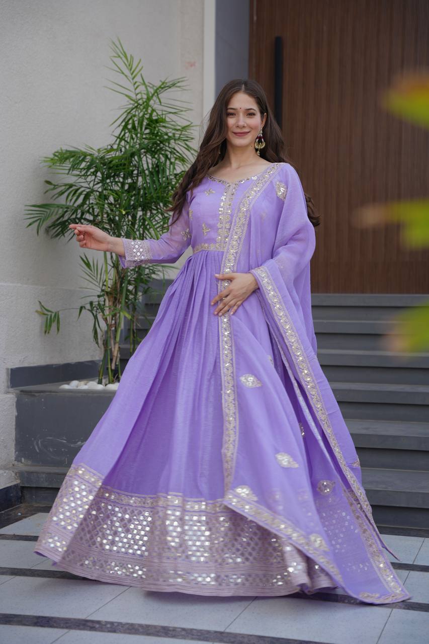 Designer Anarkali Party Wear Look Gown – Vika Fab