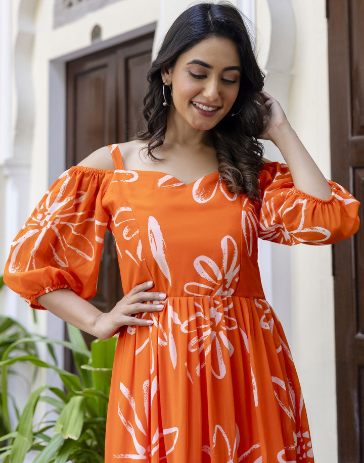 Orange Maxi Desinger Gown