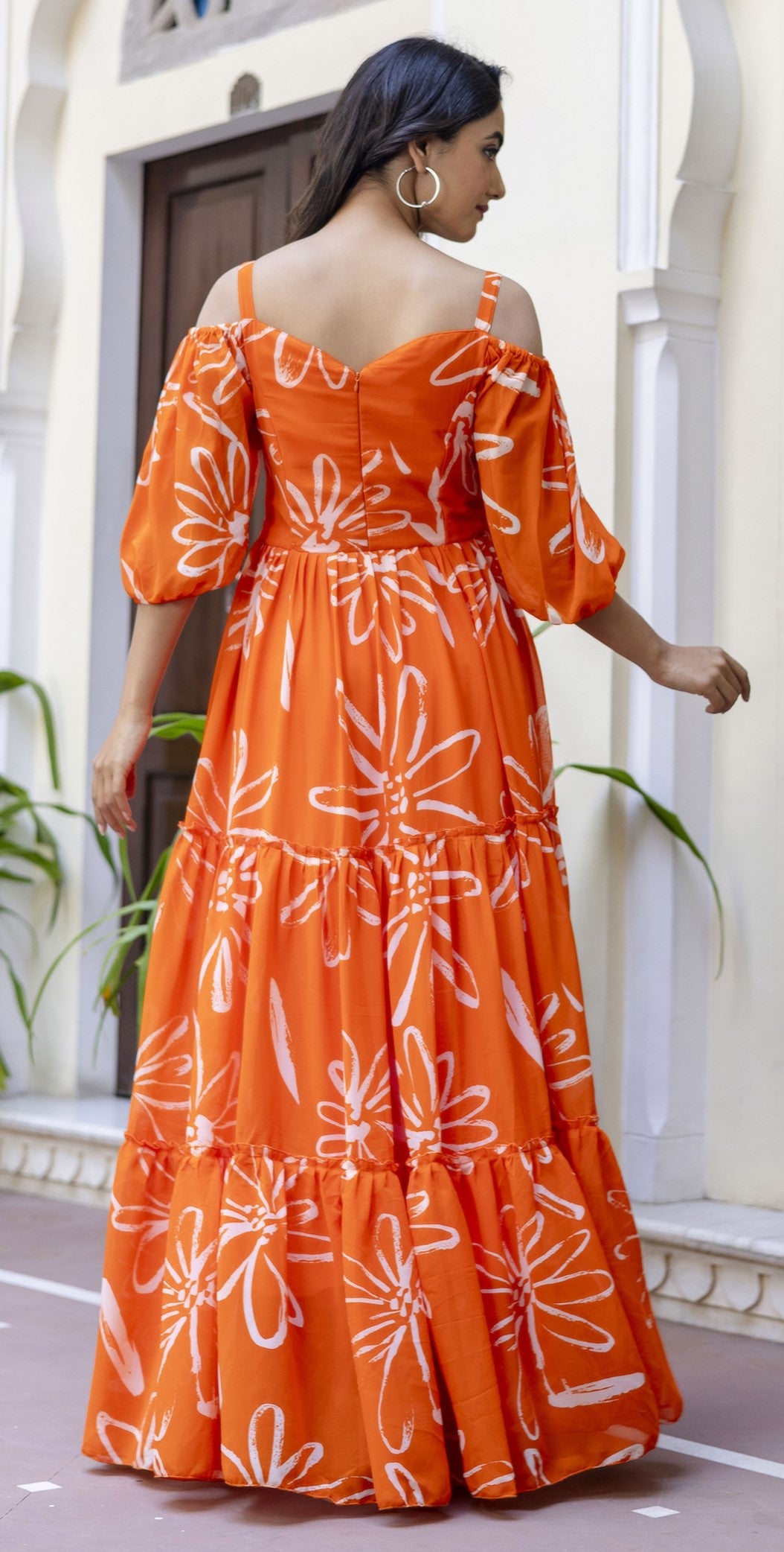 Orange Maxi Desinger Gown