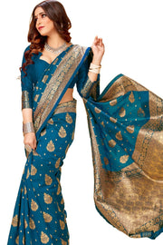 Banarasi Silk Woven Saree With Blouse piese