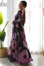 Women's Georgette Floral Printed Traditional Ethnic Stunning Outfit with Boutique Dress Designs, Stylish Party Dresses