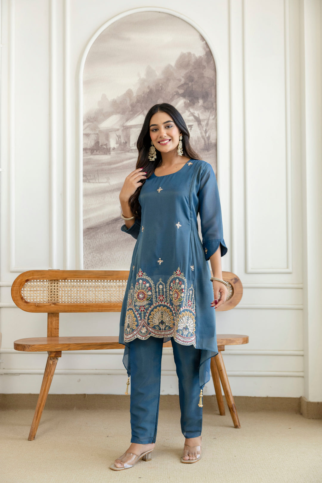 Designer Fancy Kurti and Pant Set