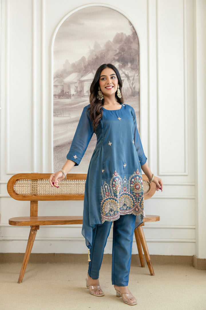 Designer Fancy Kurti and Pant Set