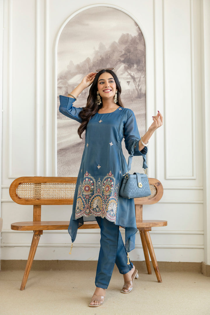 Designer Fancy Kurti and Pant Set
