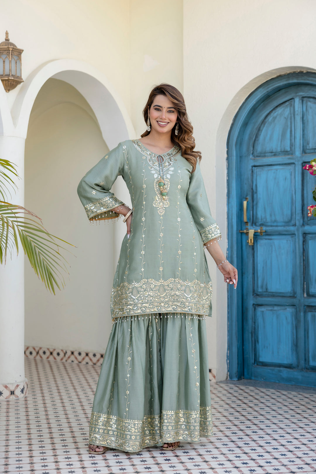 Ready-Made Kurti With Sarara And Dupatta