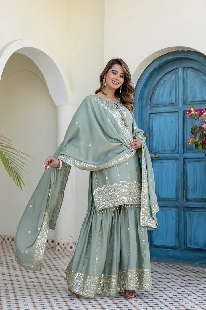 Ready-Made Kurti With Sarara And Dupatta