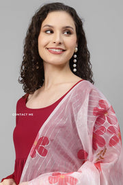 Maroon Color Plain Gown With contrace matchin dupatta