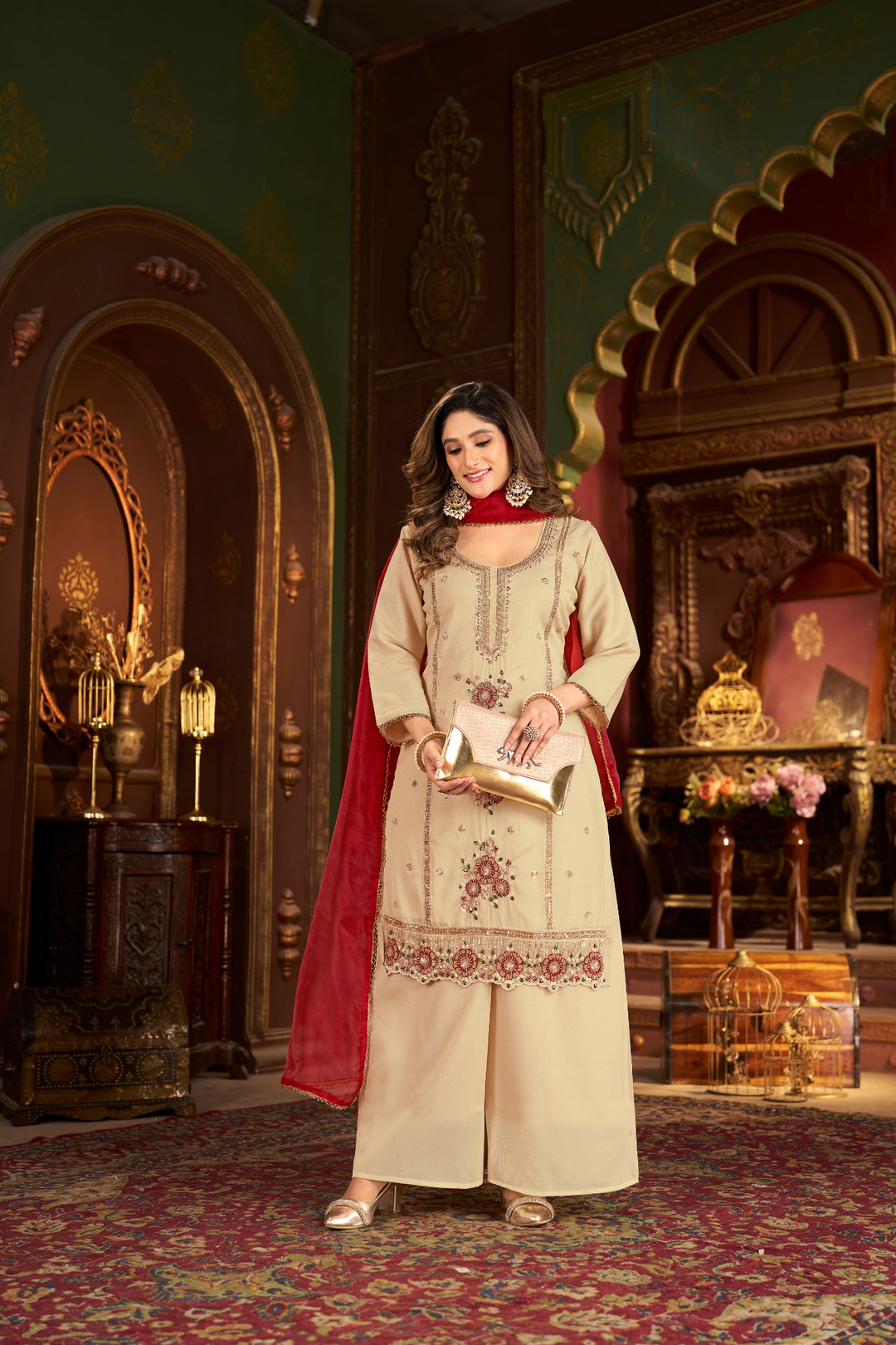 Wedding Wear Kurti plazzo Set