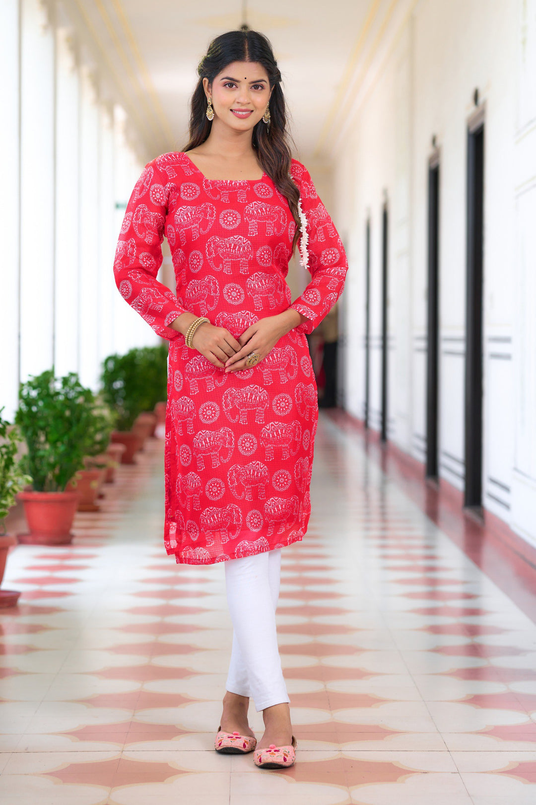 elephant motifs Printed Kurti