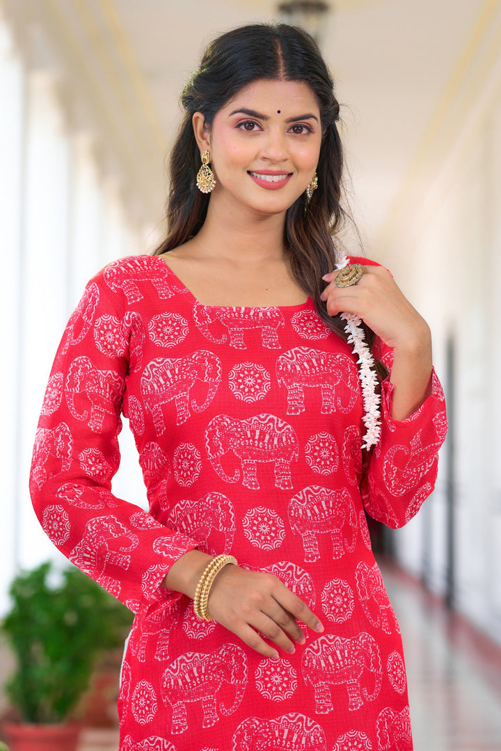 elephant motifs Printed Kurti