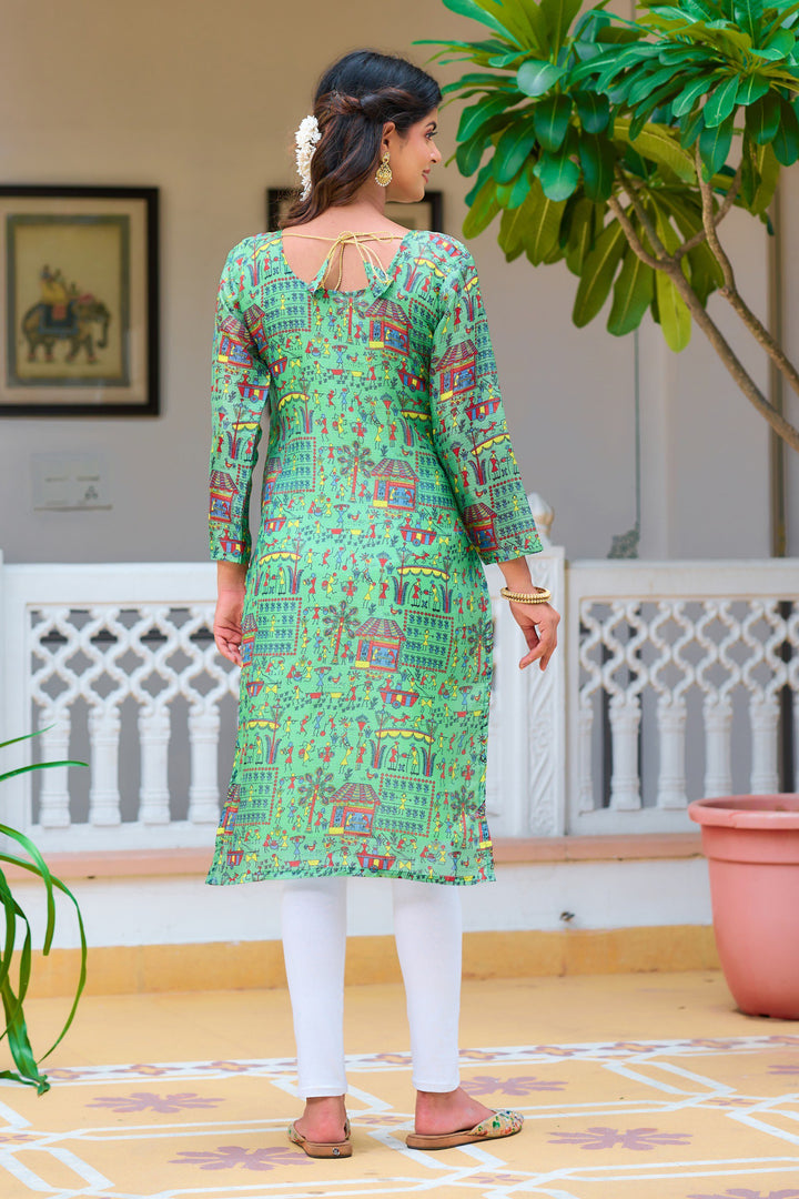 Green Printed Kurti