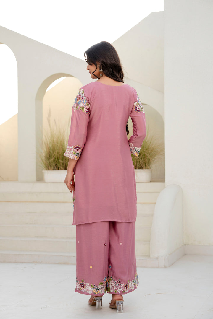 Designer Pink Kurti Set