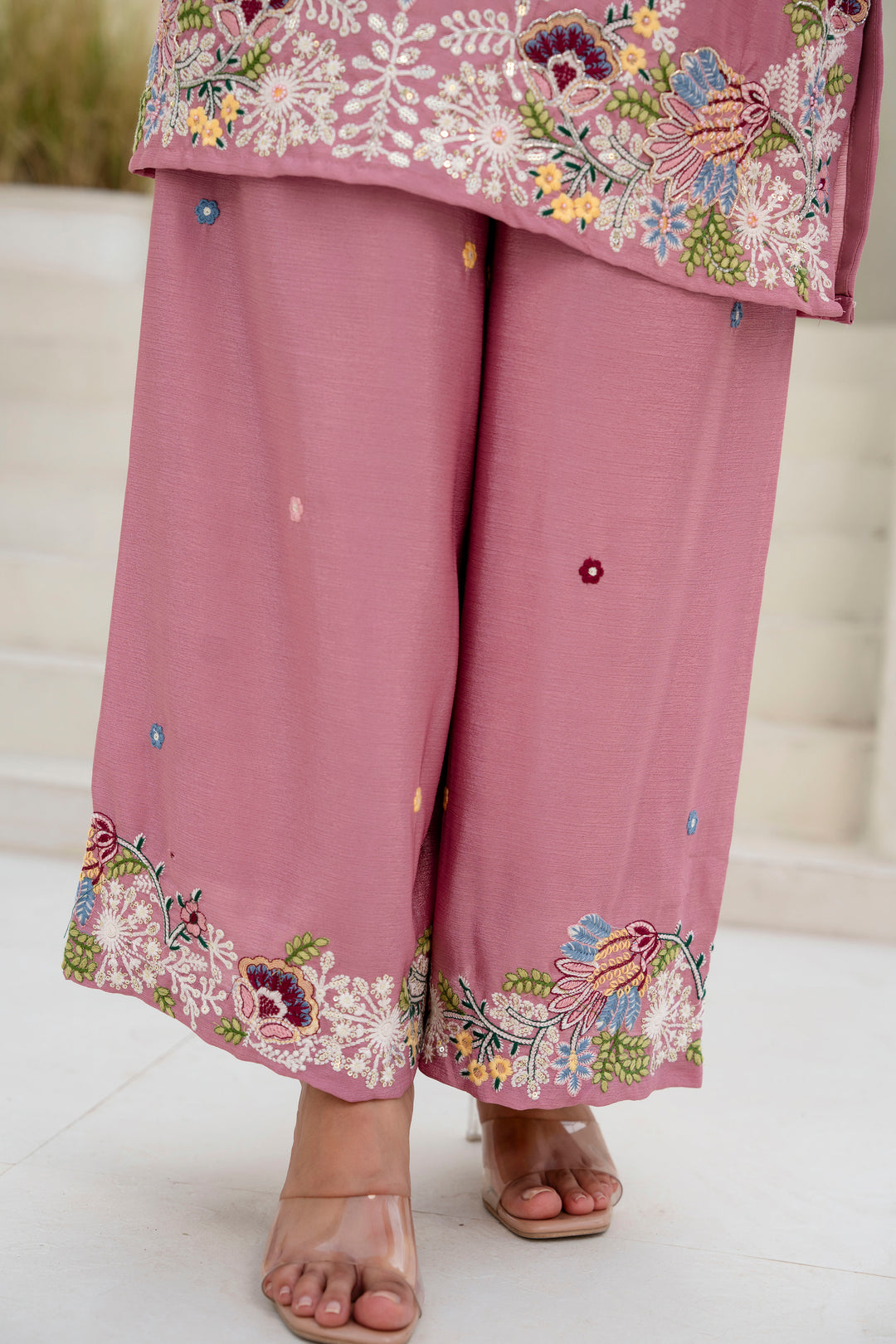 Designer Pink Kurti Set