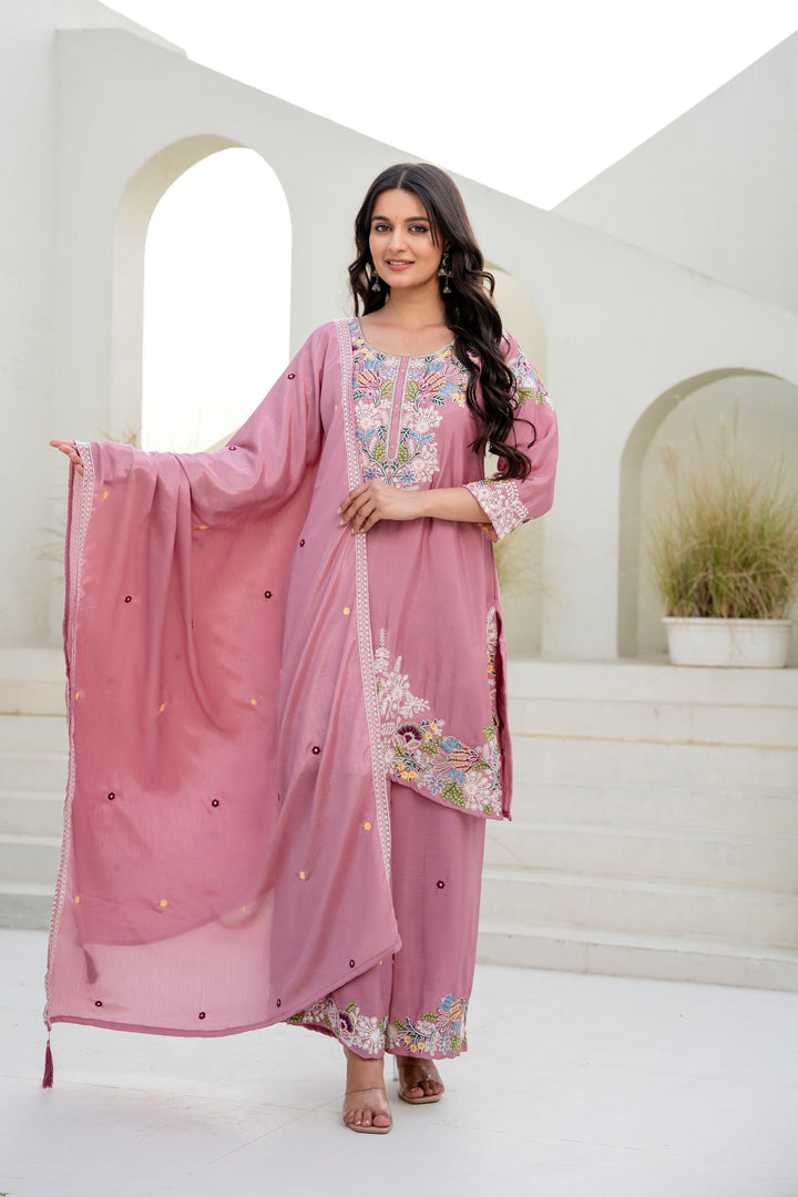 Designer Pink Kurti Set