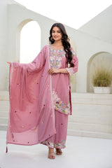 Designer Pink Kurti Set