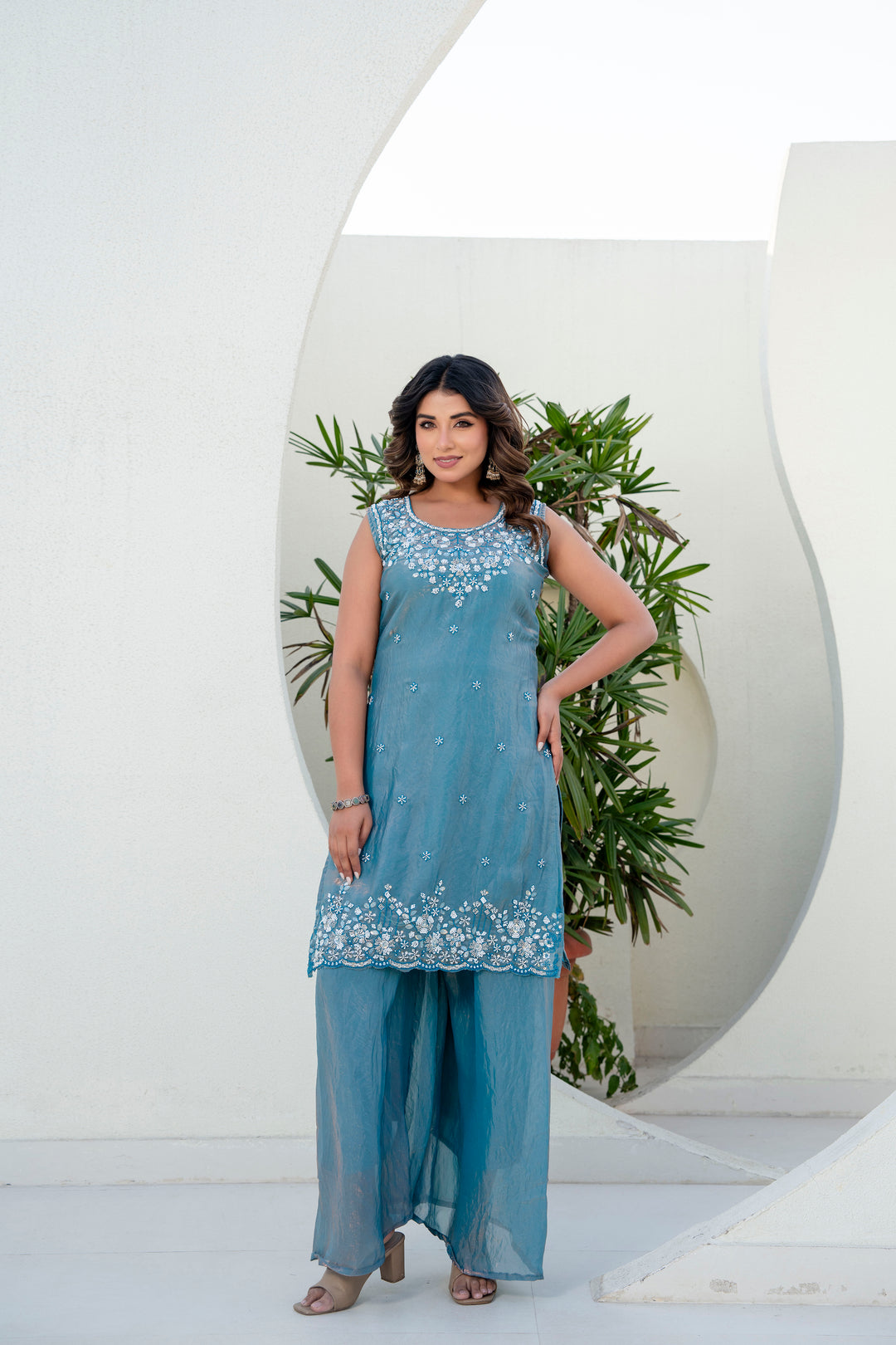 Havy Beads Work Kurti Set
