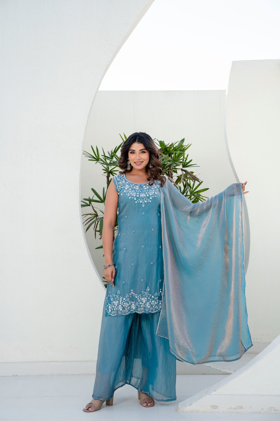 Havy Beads Work Kurti Set
