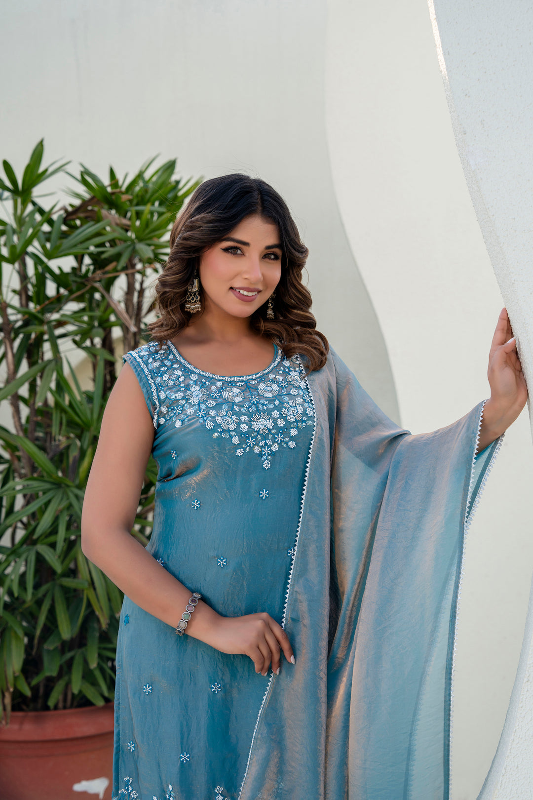 Havy Beads Work Kurti Set