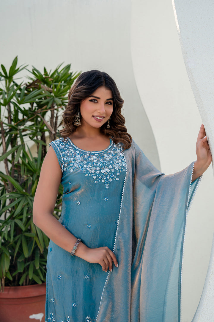 Havy Beads Work Kurti Set
