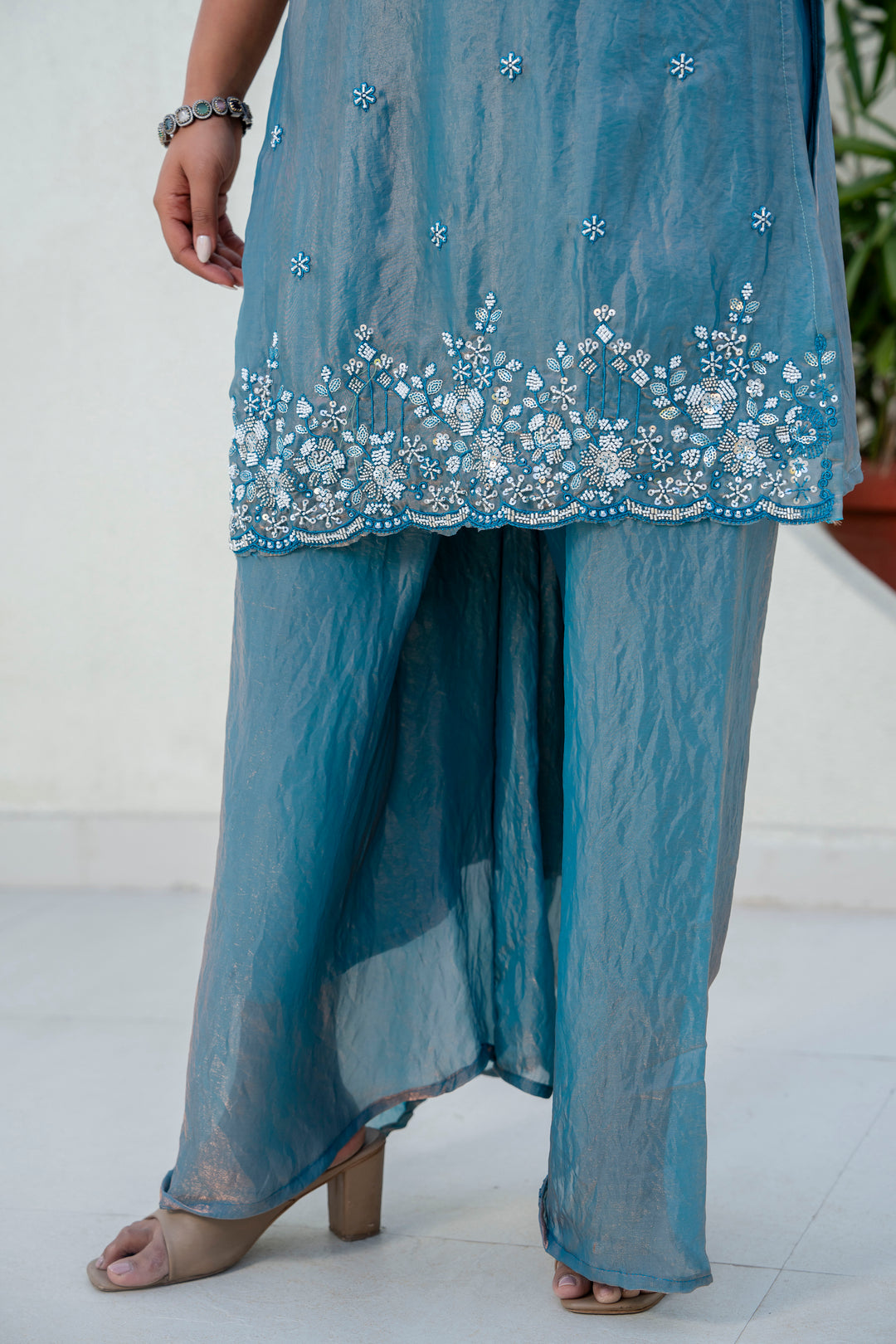 Havy Beads Work Kurti Set
