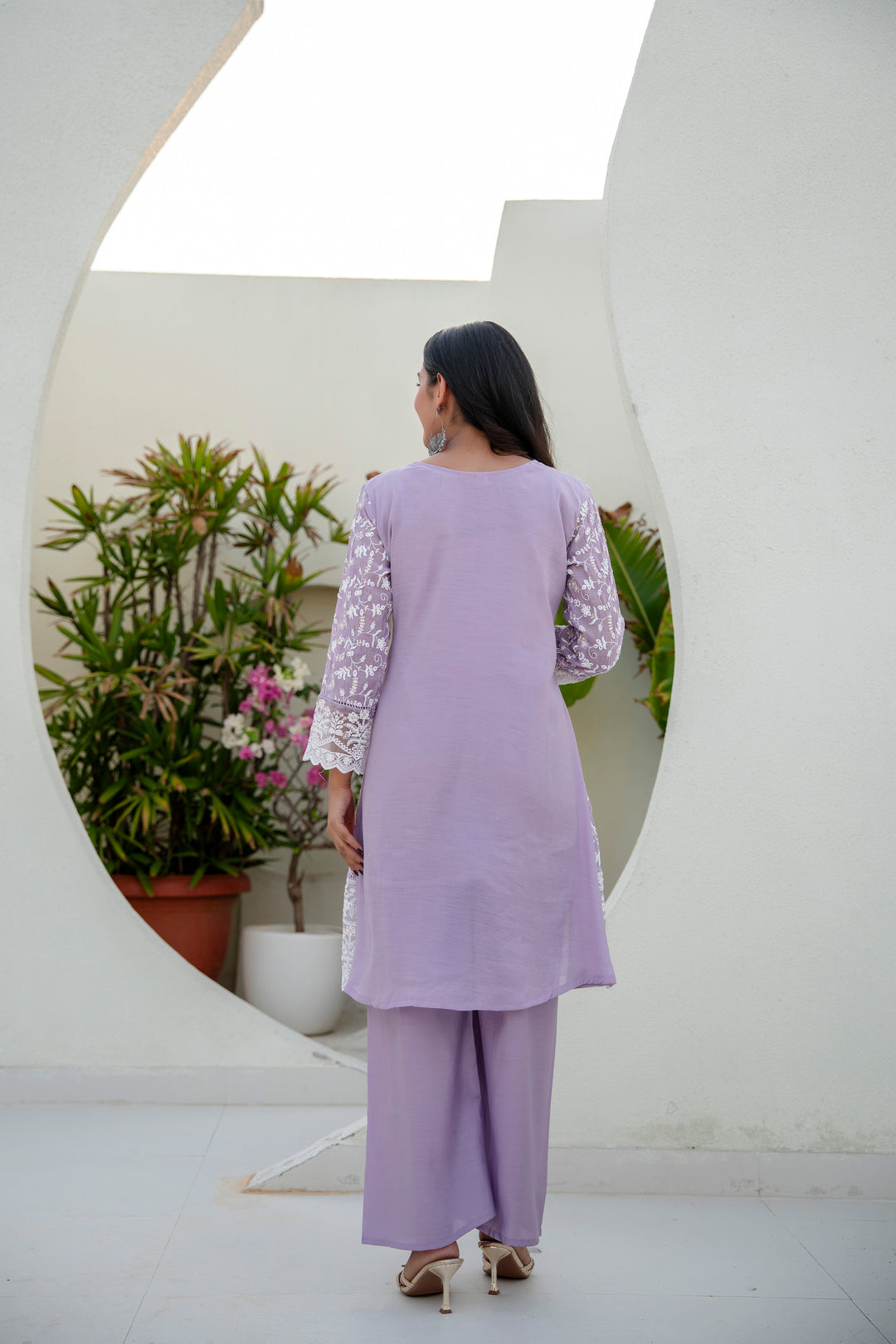 New Stylish Designer Purple kurti Set