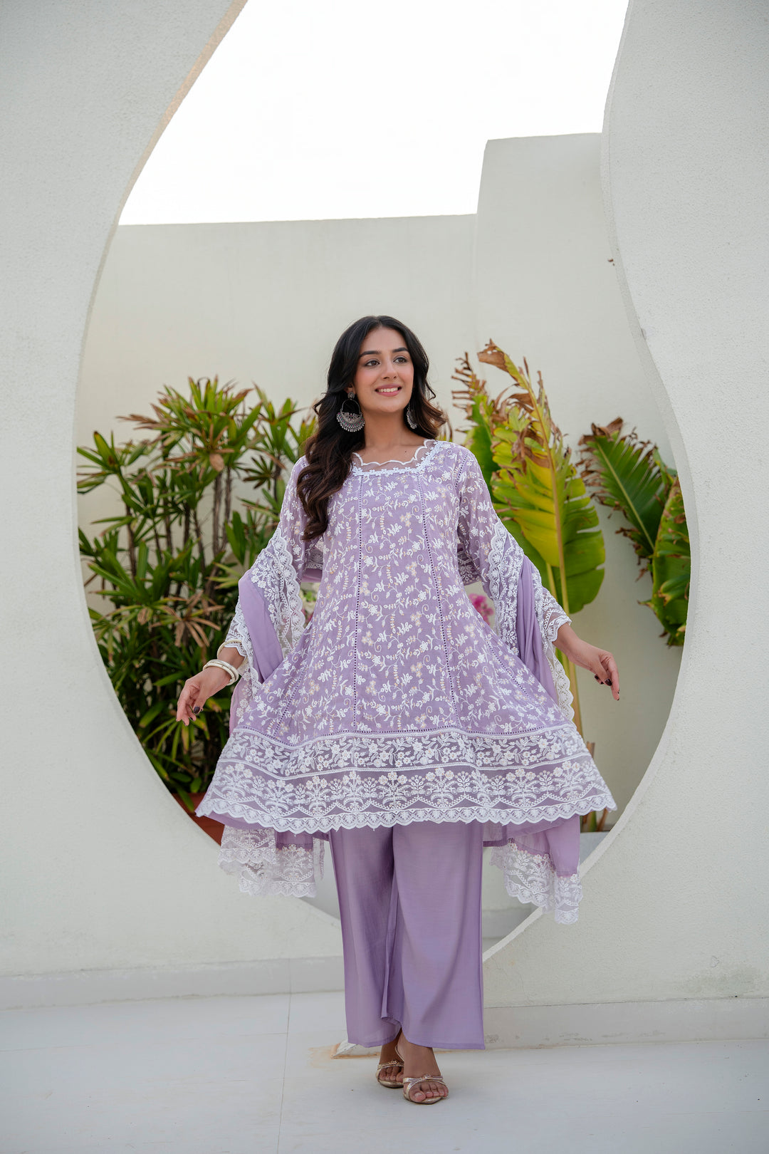 New Stylish Designer Purple kurti Set