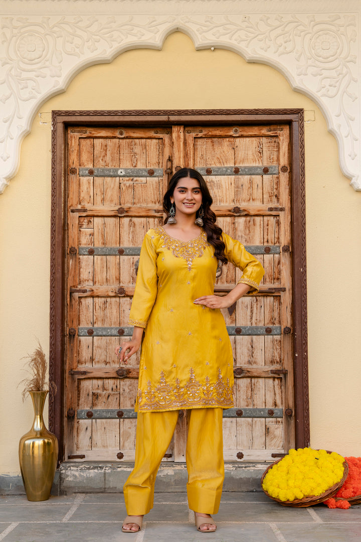 Mustered Color designer kurti set