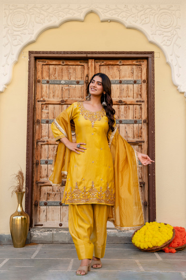 Mustered Color designer kurti set