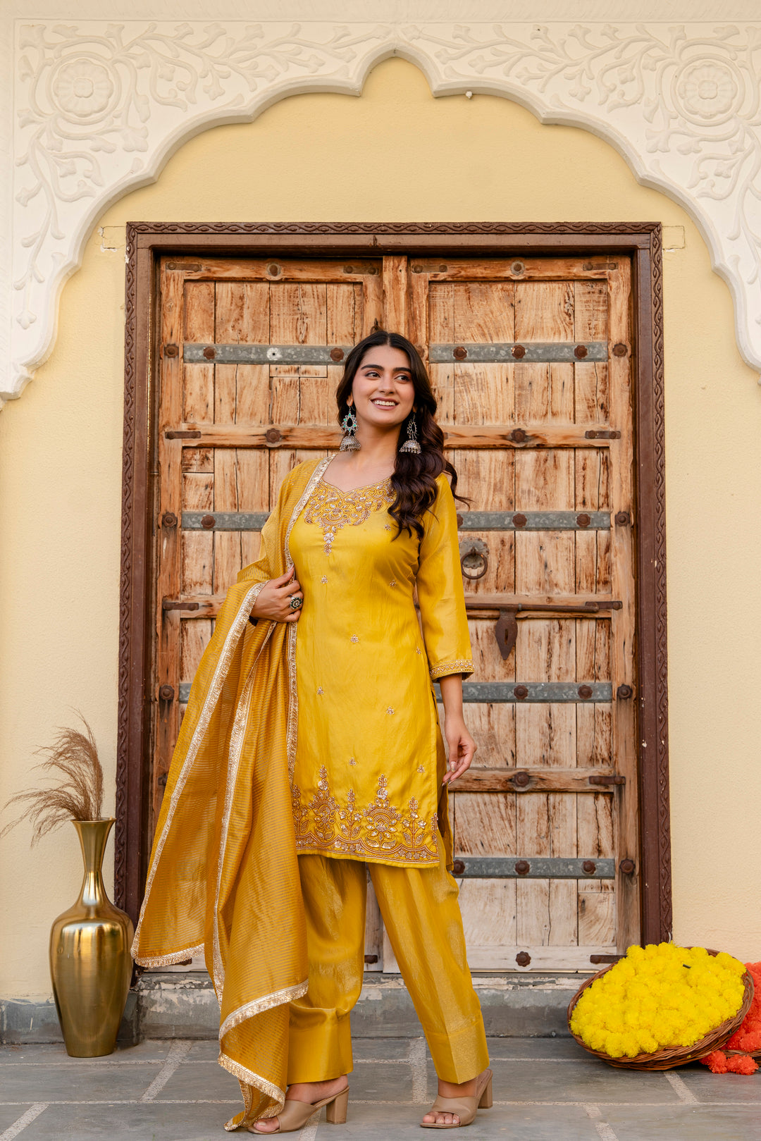 Mustered Color designer kurti set