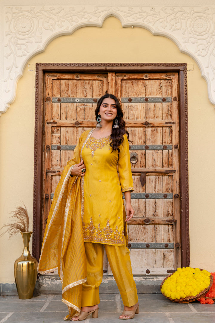 Mustered Color designer kurti set