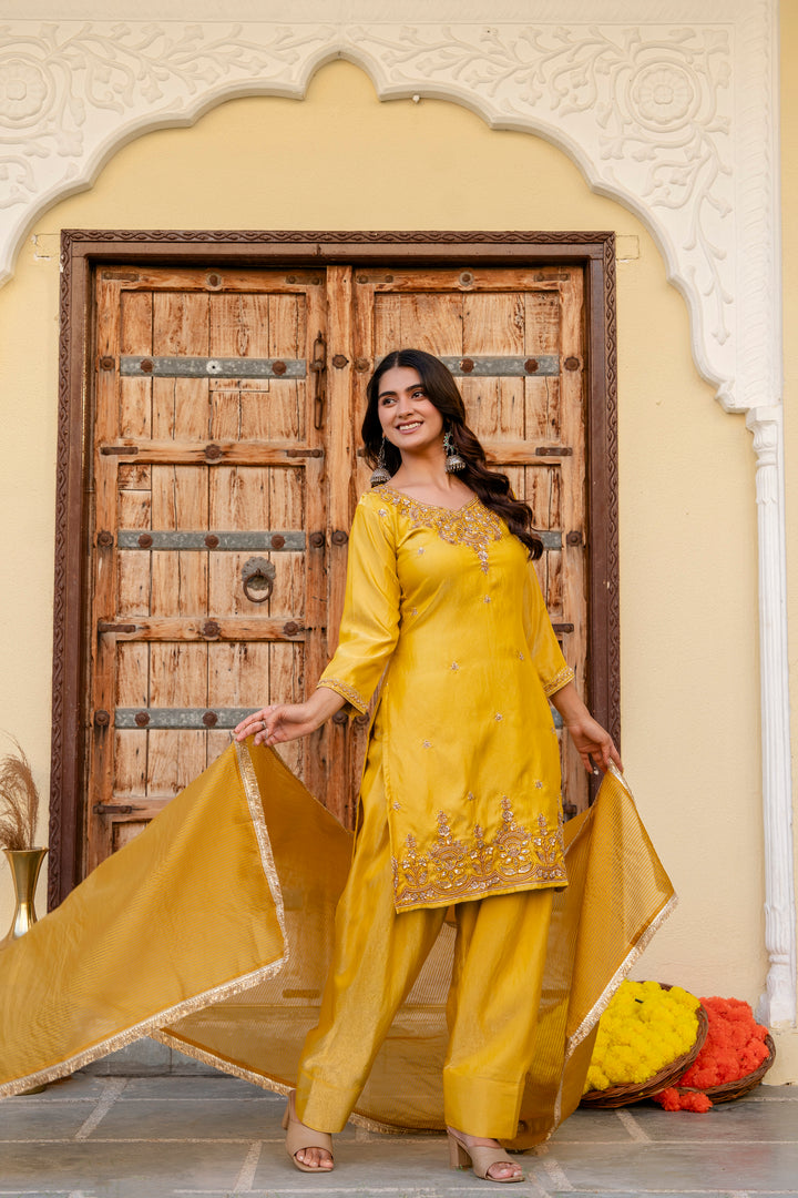 Mustered Color designer kurti set