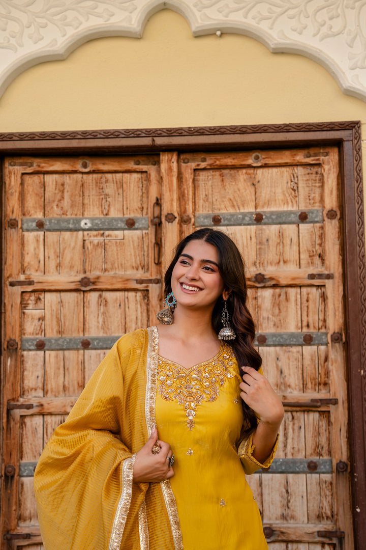 Mustered Color designer kurti set