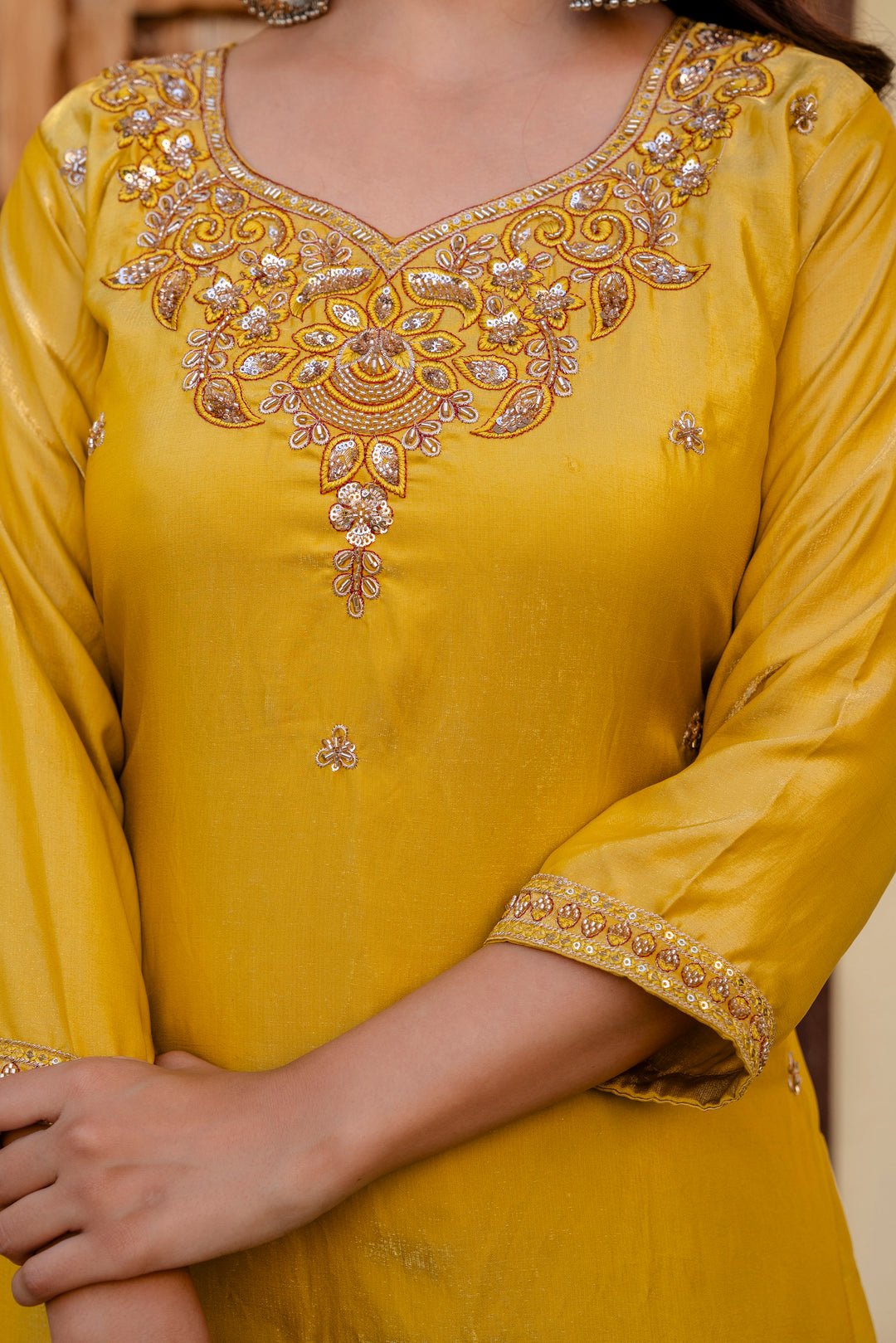 Mustered Color designer kurti set
