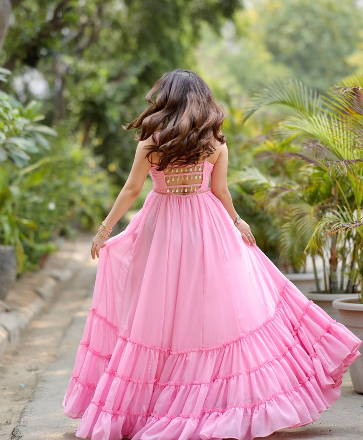 Baby Pink Fril Gown