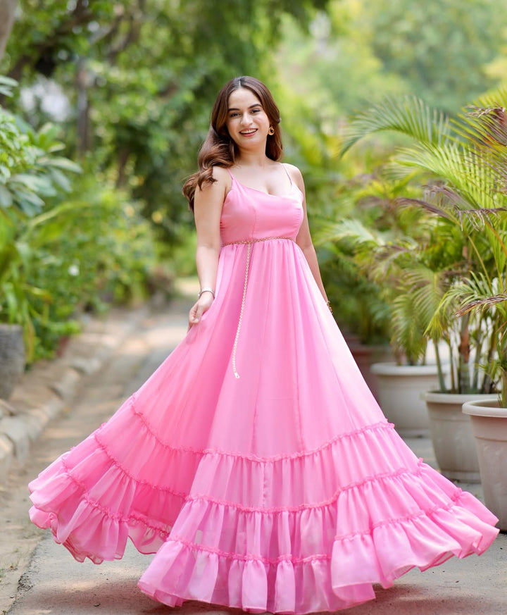 Baby Pink Fril Gown