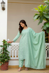 Elegant Cambric Cotton Pista Set