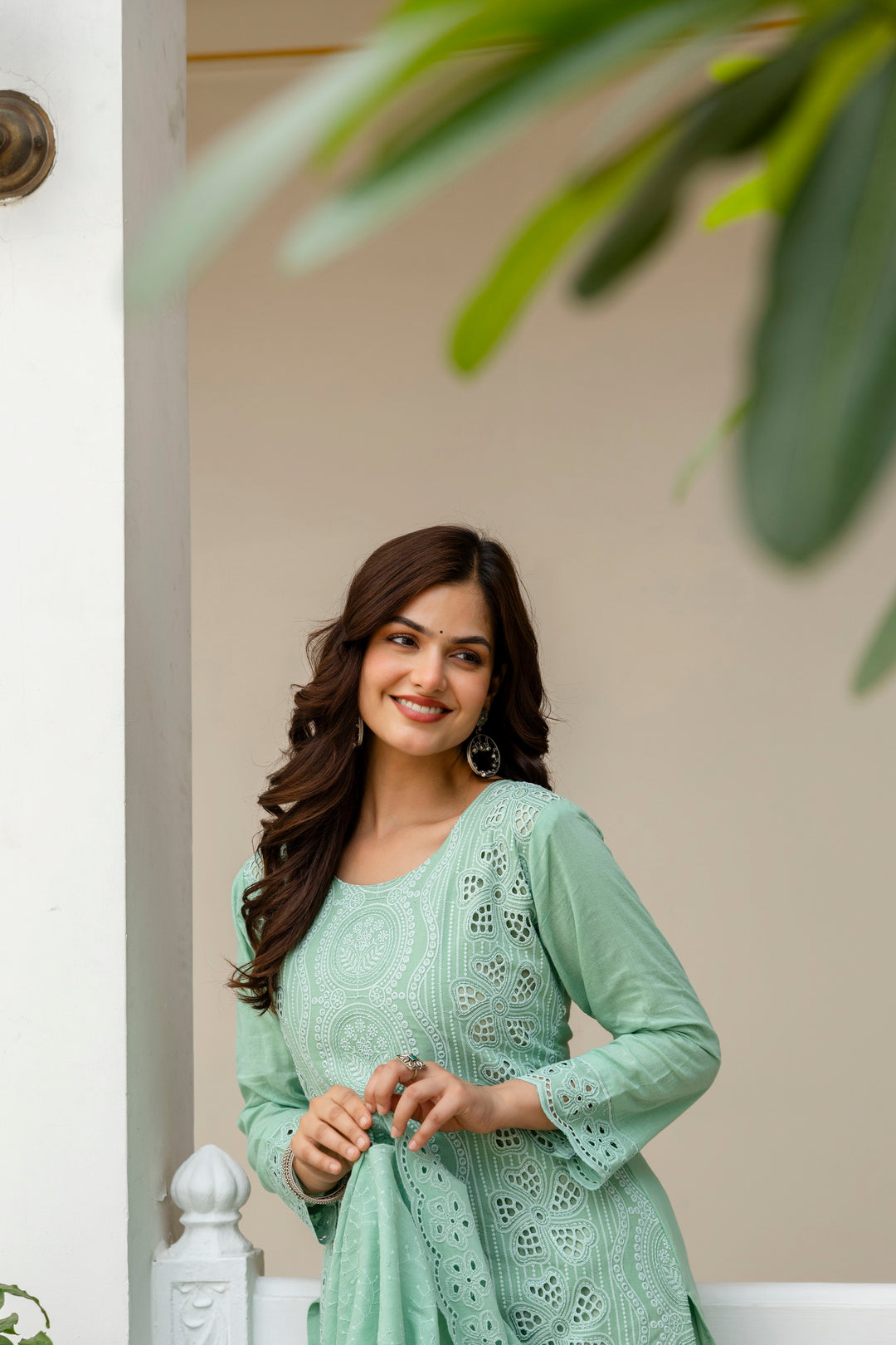 Elegant Cambric Cotton Pista Set