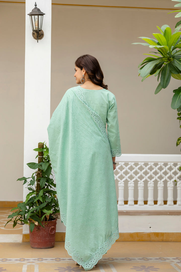Elegant Cambric Cotton Pista Set