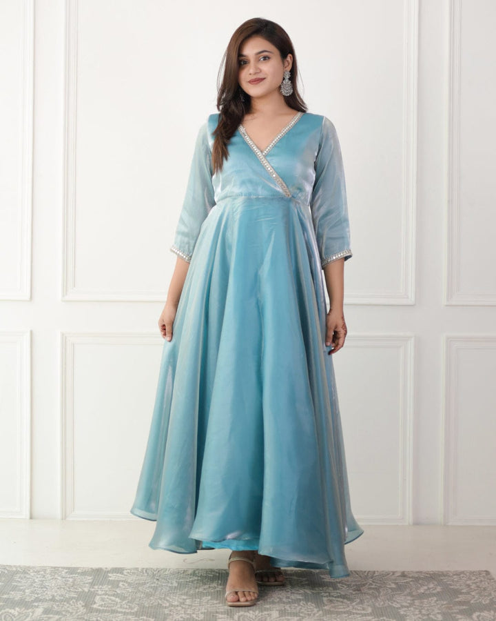 Shining fandi Fabric Anarkali Gown