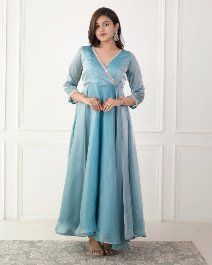 Shining fandi Fabric Anarkali Gown