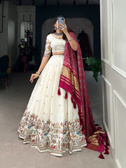 Maroon cotton Sequins And Thread Embroidery Work Lehenga Choli