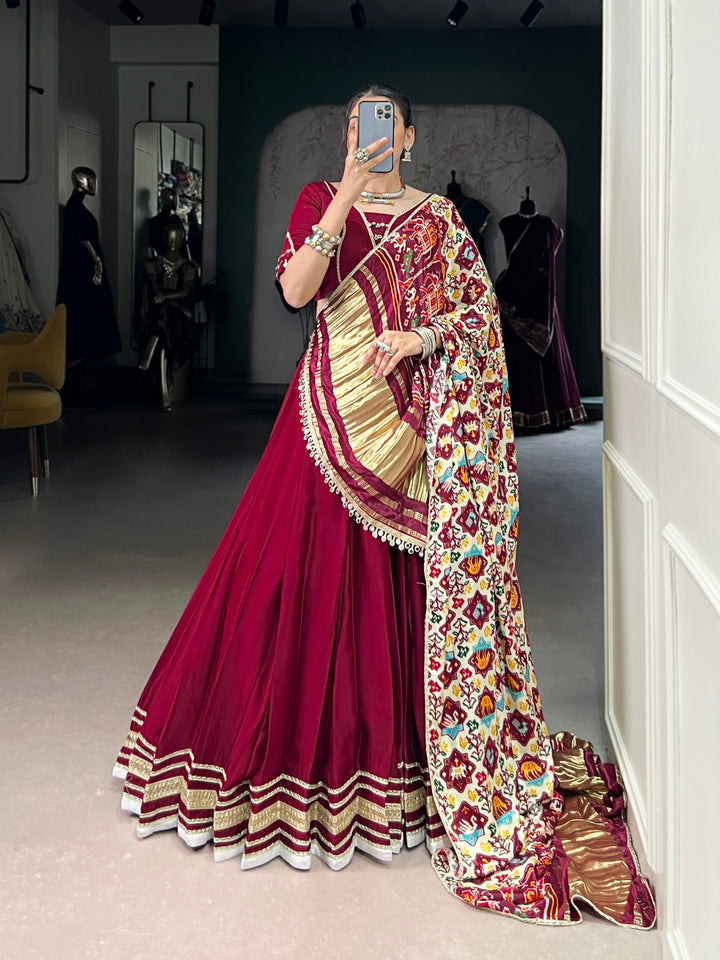 Maroon Georgette Navratri Lehenga Choli
