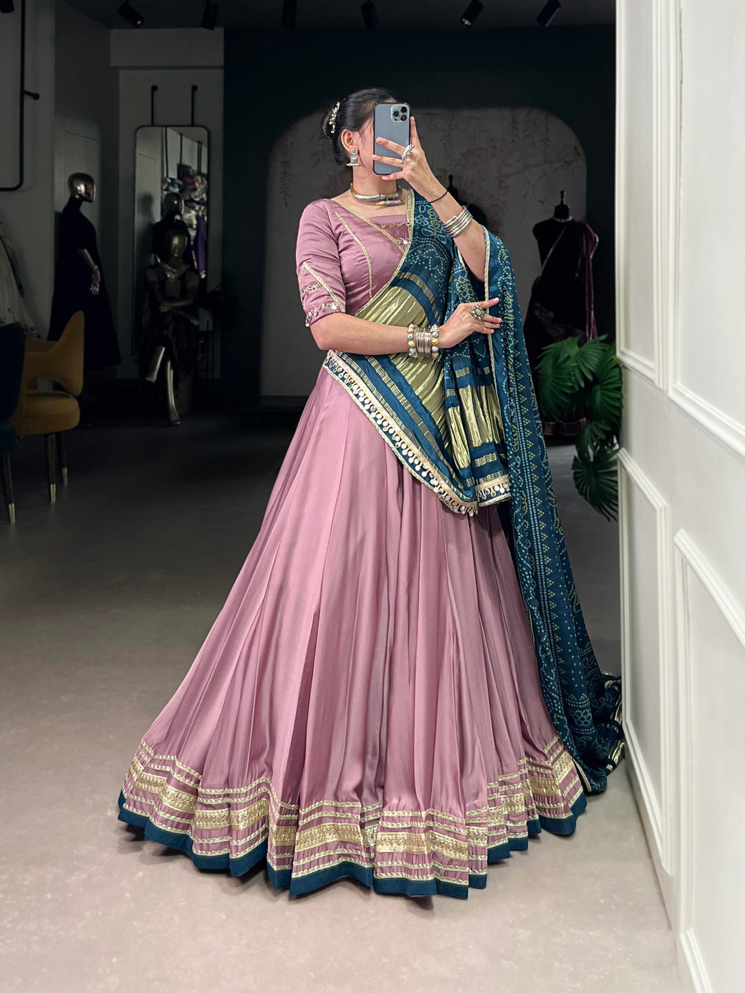 Onion Georgette Navratri Lehenga Choli