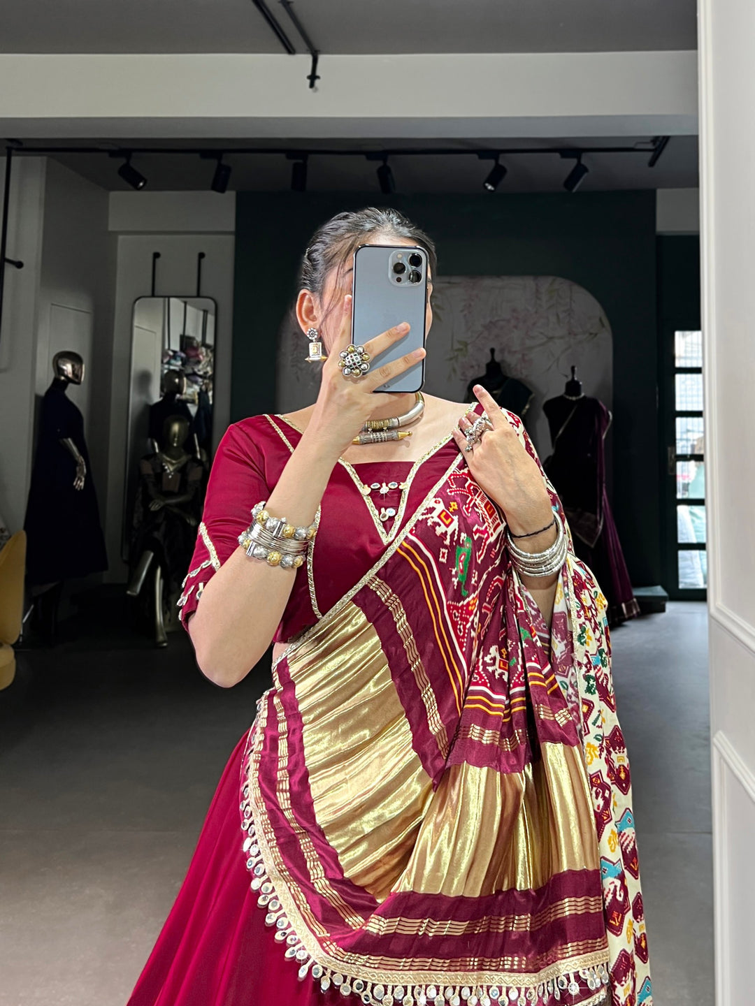 Maroon Georgette Navratri Lehenga Choli