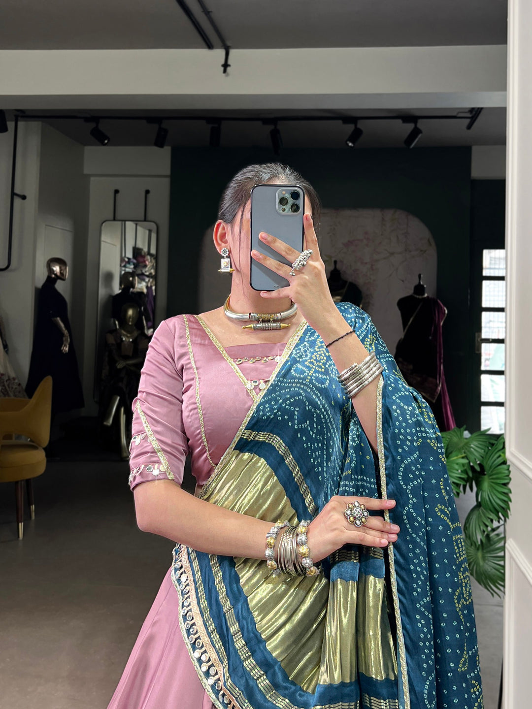Onion Georgette Navratri Lehenga Choli