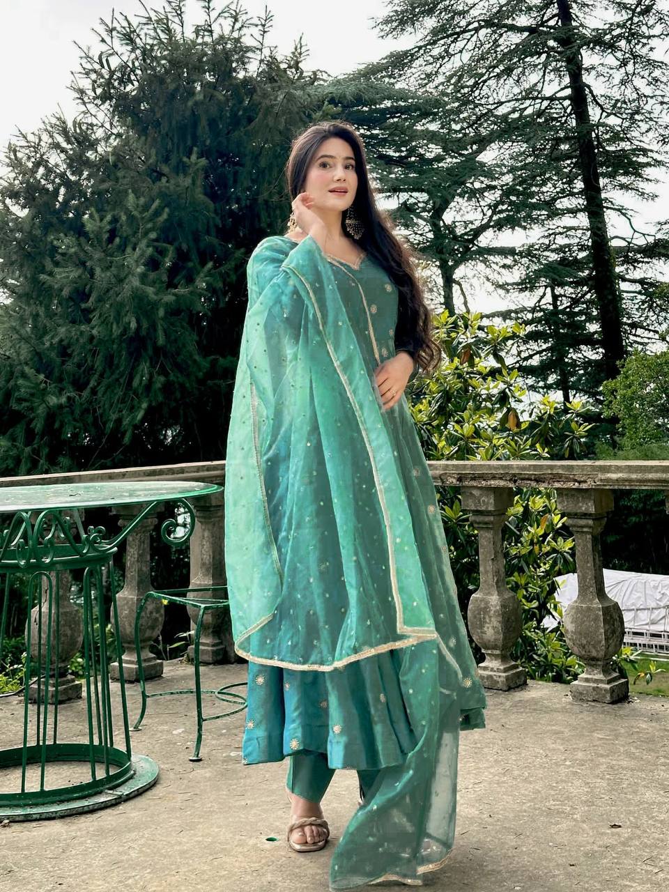 simmar silk Anarkali Suit