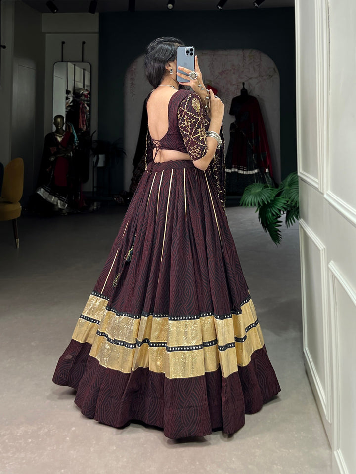 Georgette Bandhej Print NavratriLahengha  Choli