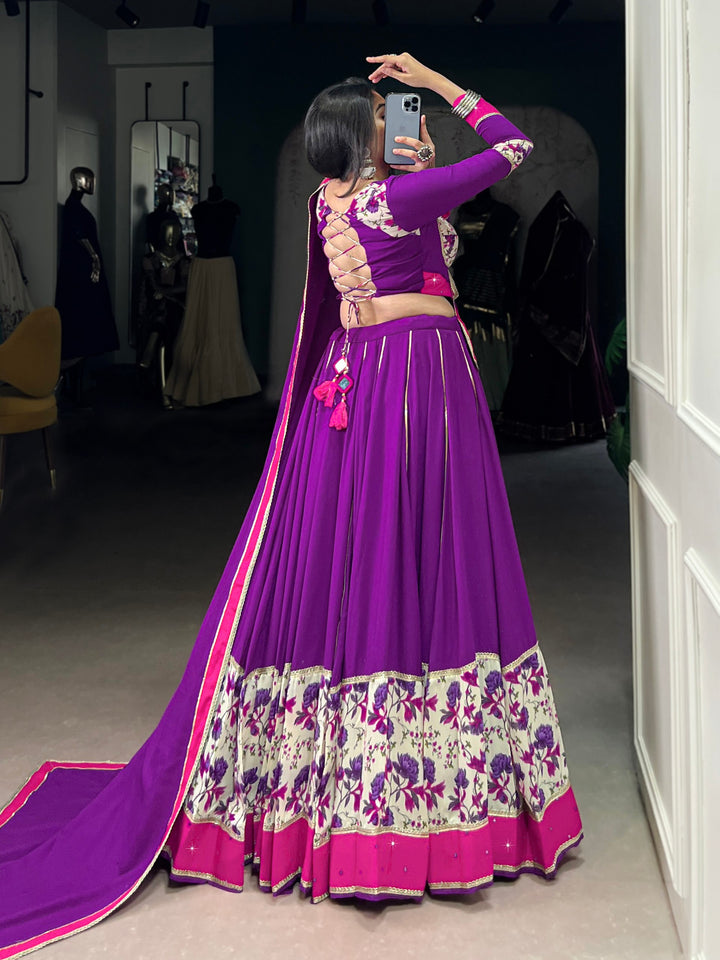 purple floral lehenga choli