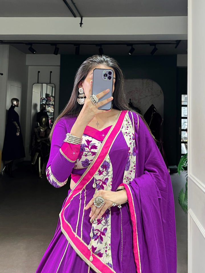 purple floral lehenga choli