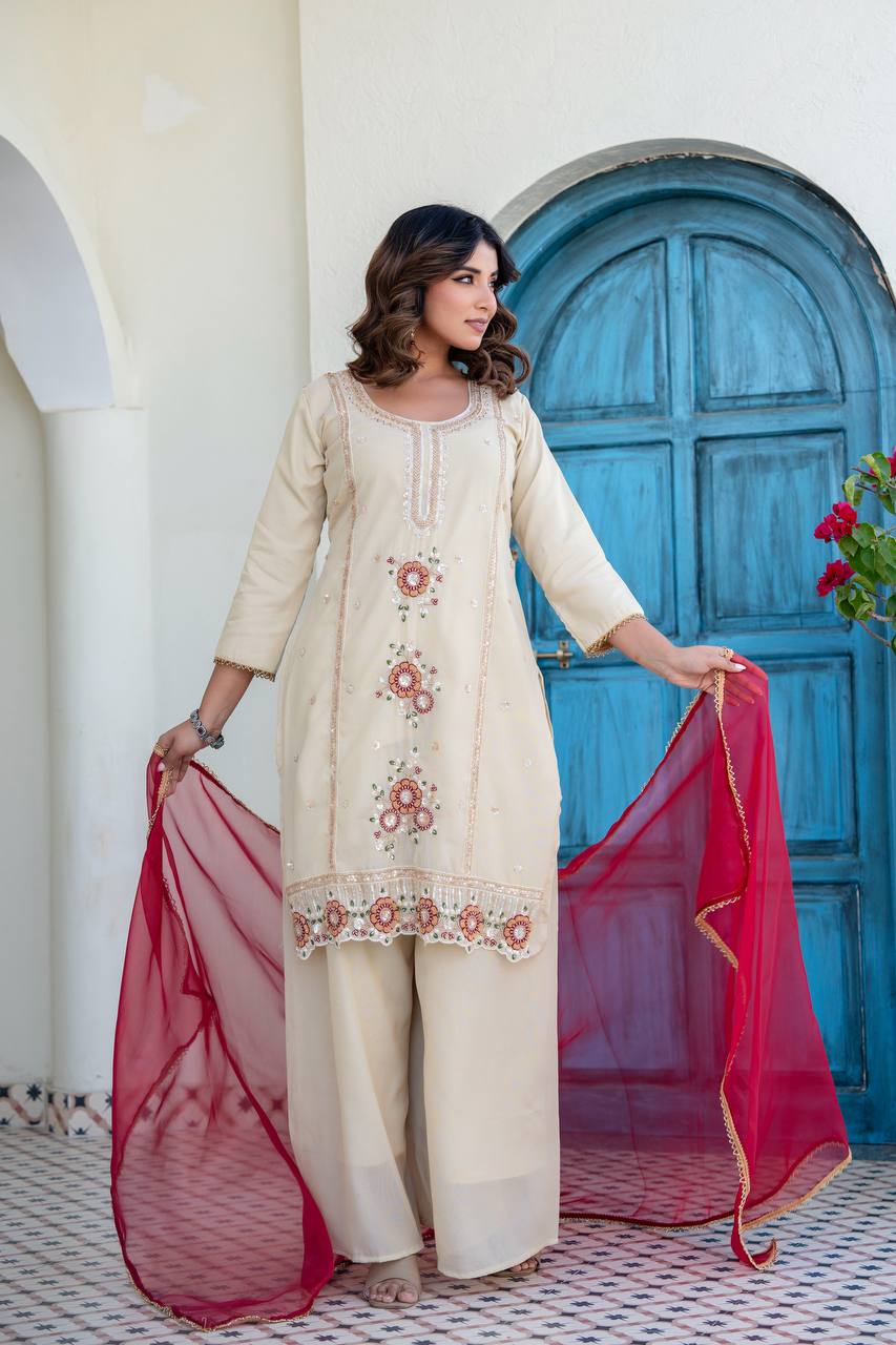 Wedding Wear Kurti plazzo Set